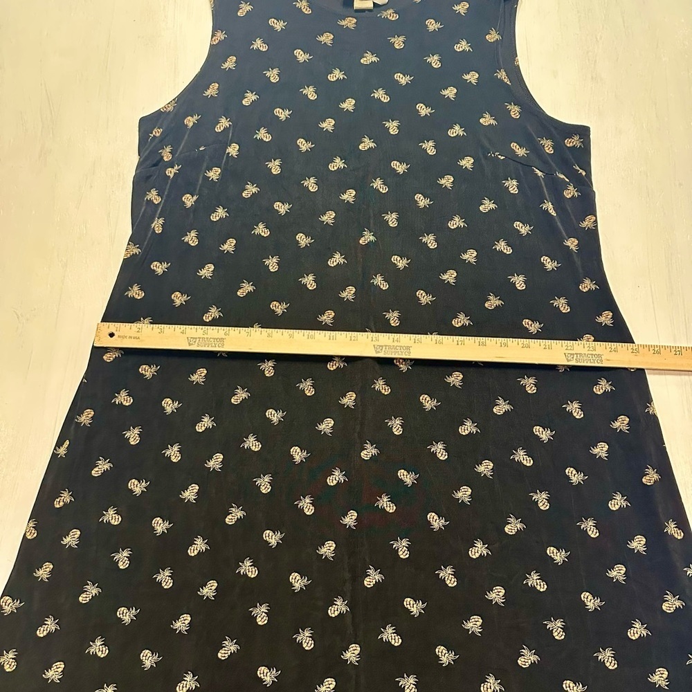 Ronni Nicole II Black Maxi Dress Pineapple Print Sleeveless Stretch 2X USA - Picture 4 of 9